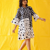 Retro Spots Black and White Dress