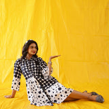 Retro Spots Black and White Dress
