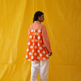 Pointelle Orange Shirt