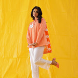 Pointelle Orange Shirt
