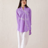 Pintuck Poise Purple Shirt