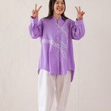 Pintuck Poise Purple Shirt