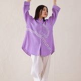 Pintuck Poise Purple Shirt