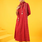 Kanak Red Block Print Dress