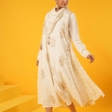 Kanak Off White Block Print Dress