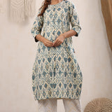 Ikat Printed Cotton Kurta