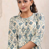 Ikat Printed Cotton Kurta