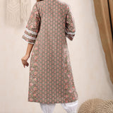 Chocolaty Floral Printed Cotton Kurta
