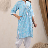 Skyblue Lace Detailing Kurta