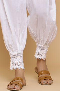 WHITE LACE BORDER SALWAR PANTS