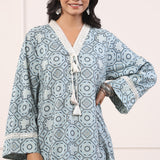 Women's Extraordinary Mirror Lace Kurta