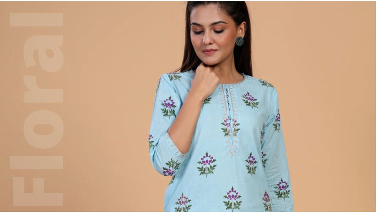 Minimal floral embroidery outfits