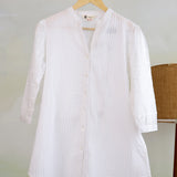 Check Pintucks White Shirt