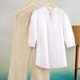 Check Pintucks White Shirt