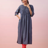 Cotton Cascade Pintuck Kurta