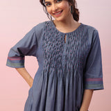 Cotton Cascade Pintuck Kurta