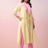 Lime Pop-Up Colour Stripes Kurta