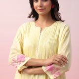 Lime Pop-Up Colour Stripes Kurta