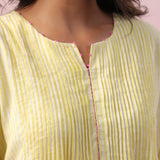 Lime Pop-Up Colour Stripes Kurta