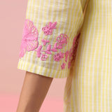 Lime Pop-Up Colour Stripes Kurta