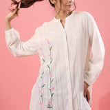 Blossom White Embroidery Shirt