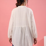 Blossom White Embroidery Shirt