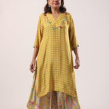 Aadya Yellow Bandhani kurta set of 2