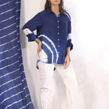 Azure Tie Dye Muslin Blue Shirt