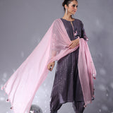 Shady Grey Pintucks Kurta set of 3