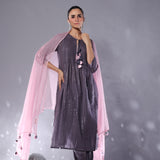 Shady Grey Pintucks Kurta set of 3