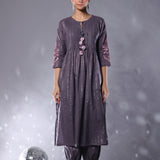 Shady Grey Pintucks Kurta set of 3