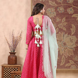 Gangaur Pink Leheriya Lehenga