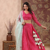 Gangaur Pink Leheriya Lehenga