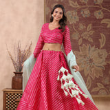 Gangaur Pink Leheriya Lehenga