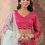 Gangaur Pink Leheriya Lehenga