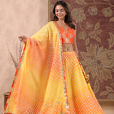 Kesariya Orange Leheriya Lehenga