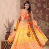 Kesariya Orange Leheriya Lehenga