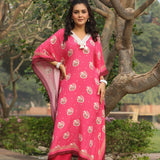 Lihaaz Magenta Kaftan Set