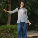 Daisy Blue Embroidered Shirt