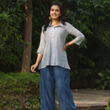 Daisy Blue Embroidered Shirt