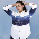 Contrast Stripe Denim Shirt