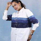 Contrast Stripe Denim Shirt