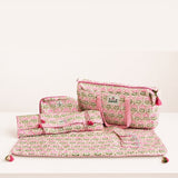 Pink Mahjong Bag Set for Tiles and Racks with mat