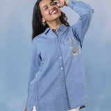 Pocket Garden Embroidered Denim Shirt