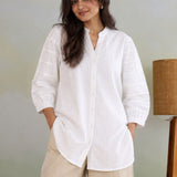 Check Pintucks White Shirt