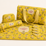 Yellow Mahjong Bag Set for Tiles and Racks with mat