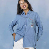Pocket Garden Embroidered Denim Shirt