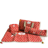 Red Mahjong Bag Set for Tiles and Racks with mat