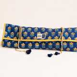 Blue Mahjong Bag Set for Tiles and Racks with mat