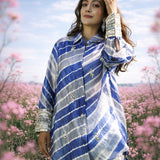 Sapphire Wave Leheriya Tie-Dye Shirt